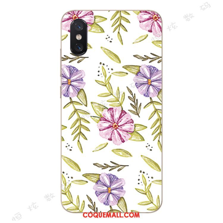 Étui Xiaomi Mi 8 Pro Silicone Modèle Fleurie Jeunesse, Coque Xiaomi Mi 8 Pro Vert Art Beige