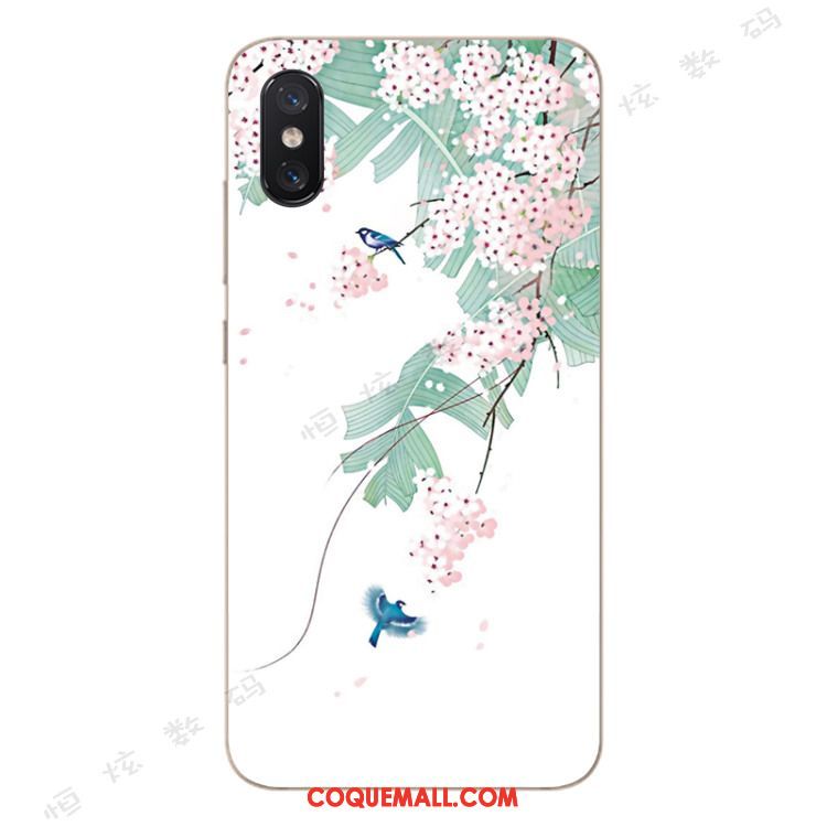 Étui Xiaomi Mi 8 Pro Silicone Modèle Fleurie Jeunesse, Coque Xiaomi Mi 8 Pro Vert Art Beige