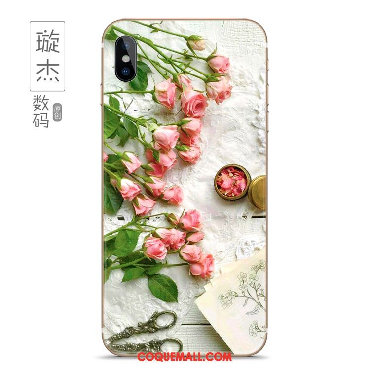 Étui Xiaomi Mi 8 Pro Simple Rose Téléphone Portable, Coque Xiaomi Mi 8 Pro Créatif Fleur Beige