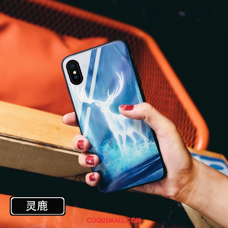 Étui Xiaomi Mi 8 Pro Tempérer Miroir Verre Trempé, Coque Xiaomi Mi 8 Pro Net Rouge Personnalité