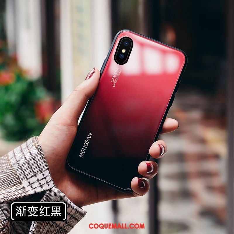 Étui Xiaomi Mi 8 Pro Tempérer Miroir Verre Trempé, Coque Xiaomi Mi 8 Pro Net Rouge Personnalité