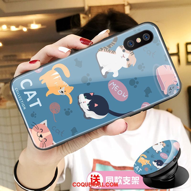 Étui Xiaomi Mi 8 Pro Tendance Amoureux Verre, Coque Xiaomi Mi 8 Pro Dessin Animé Jeunesse Beige