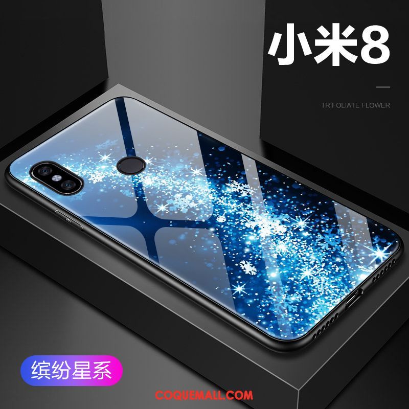 Étui Xiaomi Mi 8 Protection Bleu Marin Téléphone Portable, Coque Xiaomi Mi 8 Nouveau Petit Beige
