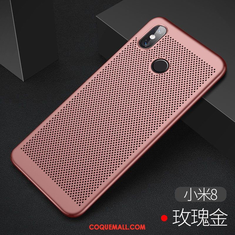 Étui Xiaomi Mi 8 Refroidissement Respirant Créatif, Coque Xiaomi Mi 8 Protection Difficile Beige