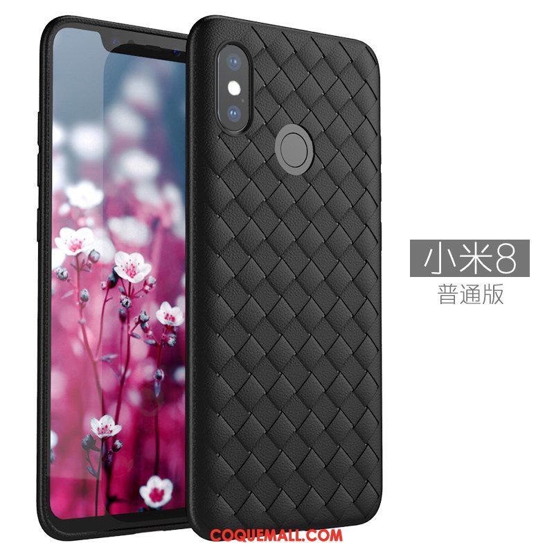 Étui Xiaomi Mi 8 Respirant Incassable Rouge, Coque Xiaomi Mi 8 Cuir Téléphone Portable Beige