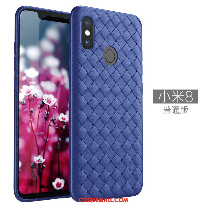 Étui Xiaomi Mi 8 Respirant Incassable Rouge, Coque Xiaomi Mi 8 Cuir Téléphone Portable Beige