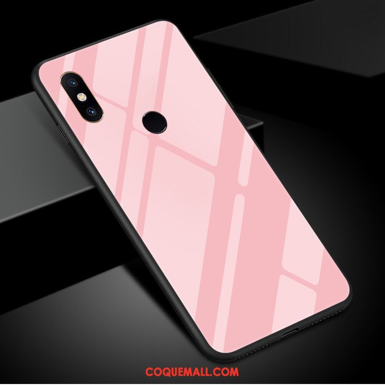 Étui Xiaomi Mi 8 Rose Noir Tempérer, Coque Xiaomi Mi 8 Très Mince Transparent Beige