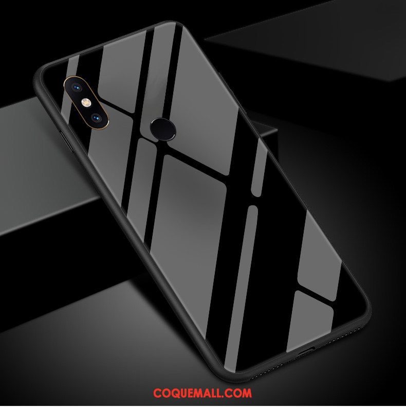 Étui Xiaomi Mi 8 Rose Noir Tempérer, Coque Xiaomi Mi 8 Très Mince Transparent Beige