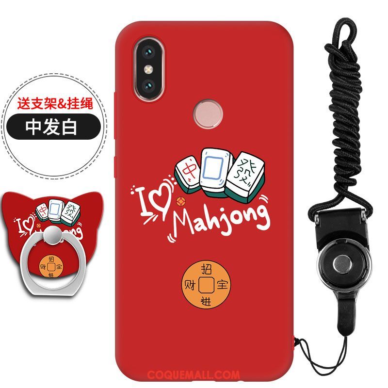 Étui Xiaomi Mi 8 Rouge Fluide Doux Ornements Suspendus, Coque Xiaomi Mi 8 Incassable Téléphone Portable Beige