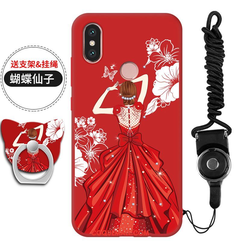 Étui Xiaomi Mi 8 Rouge Fluide Doux Ornements Suspendus, Coque Xiaomi Mi 8 Incassable Téléphone Portable Beige