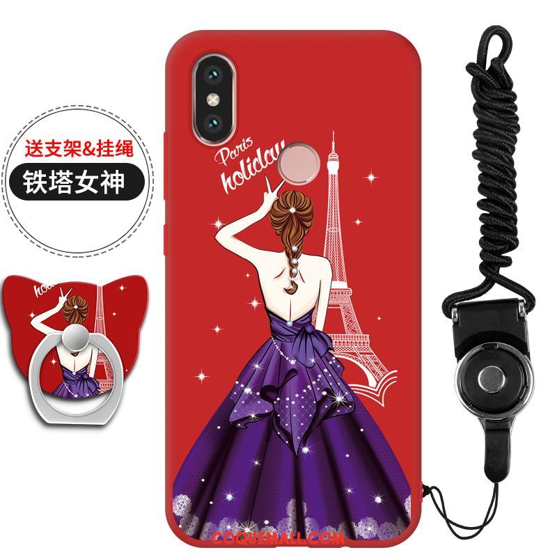 Étui Xiaomi Mi 8 Rouge Fluide Doux Ornements Suspendus, Coque Xiaomi Mi 8 Incassable Téléphone Portable Beige