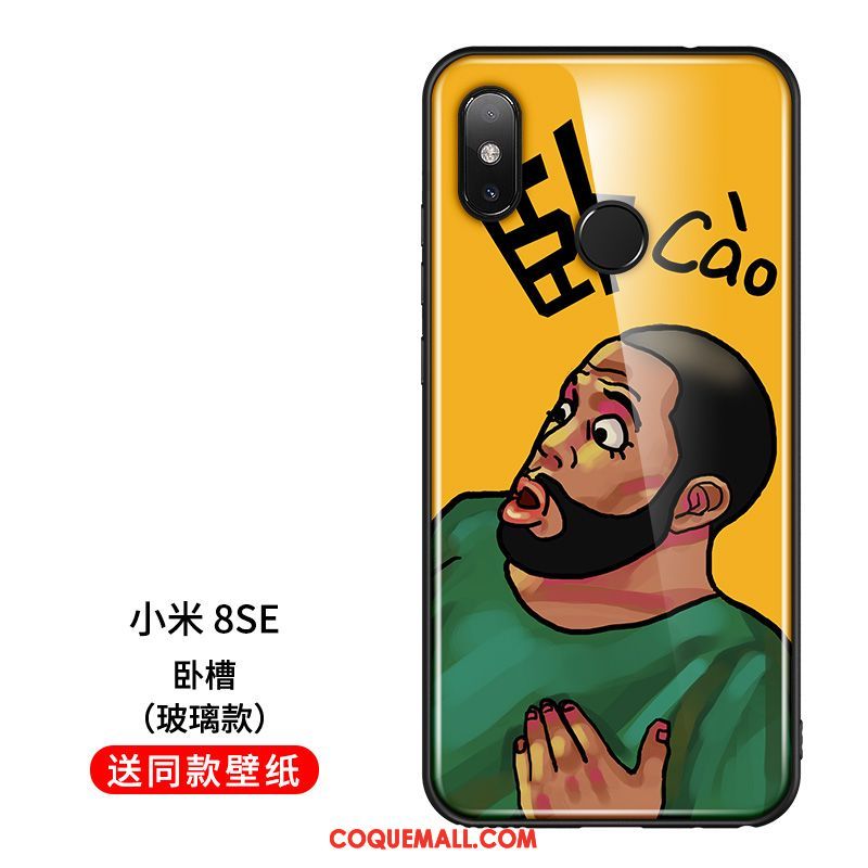 Étui Xiaomi Mi 8 Se Charmant Verre Incassable, Coque Xiaomi Mi 8 Se Légère Créatif Beige