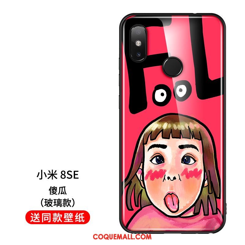 Étui Xiaomi Mi 8 Se Charmant Verre Incassable, Coque Xiaomi Mi 8 Se Légère Créatif Beige