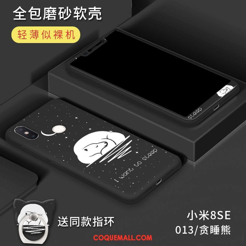 Étui Xiaomi Mi 8 Se Créatif Petit Tout Compris, Coque Xiaomi Mi 8 Se Délavé En Daim Fluide Doux Beige