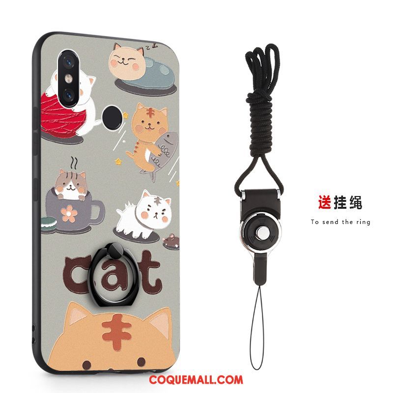 Étui Xiaomi Mi 8 Se Dessin Animé Ornements Suspendus Gris, Coque Xiaomi Mi 8 Se Téléphone Portable Support Beige