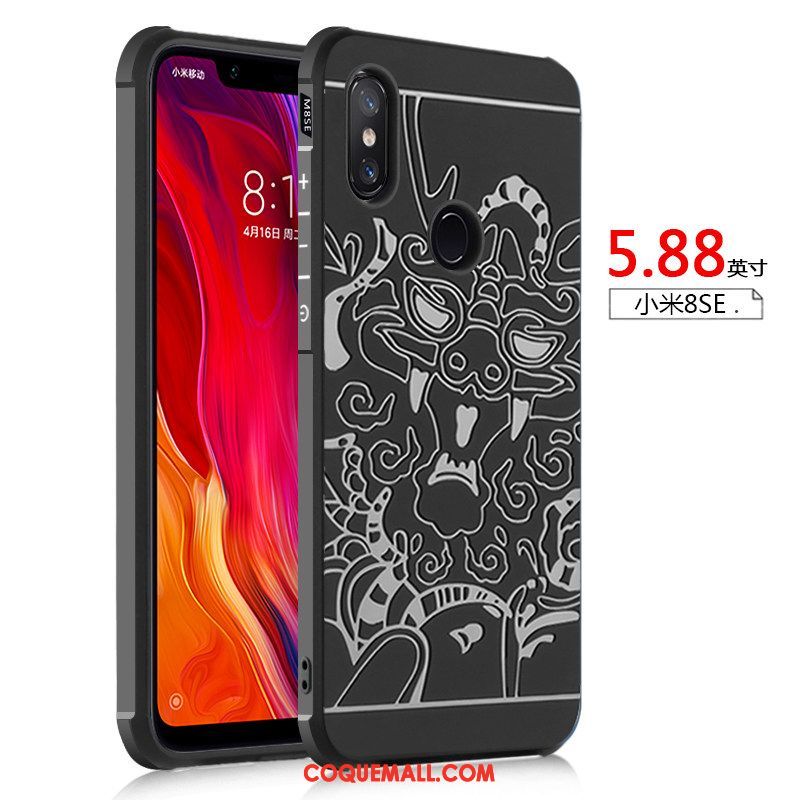 Étui Xiaomi Mi 8 Se Fluide Doux Tout Compris Petit, Coque Xiaomi Mi 8 Se Épaissir Silicone Beige