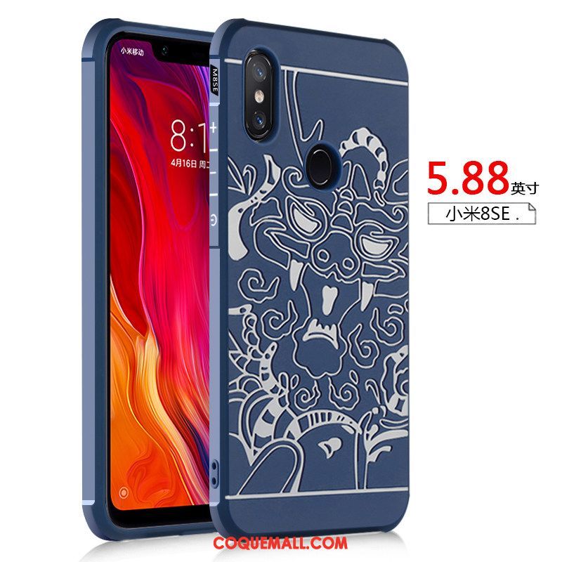 Étui Xiaomi Mi 8 Se Fluide Doux Tout Compris Petit, Coque Xiaomi Mi 8 Se Épaissir Silicone Beige