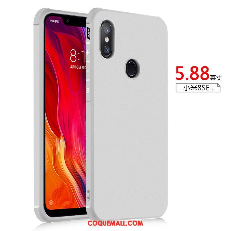 Étui Xiaomi Mi 8 Se Fluide Doux Tout Compris Petit, Coque Xiaomi Mi 8 Se Épaissir Silicone Beige