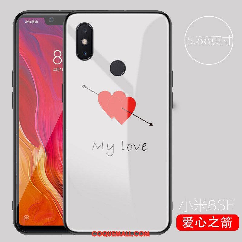 Étui Xiaomi Mi 8 Se Foncé Protection Amoureux, Coque Xiaomi Mi 8 Se Blanc Tout Compris Beige