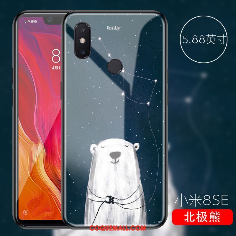 Étui Xiaomi Mi 8 Se Foncé Protection Amoureux, Coque Xiaomi Mi 8 Se Blanc Tout Compris Beige