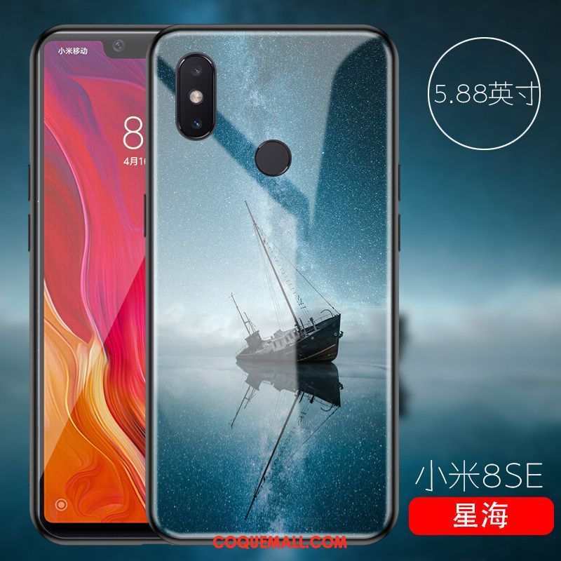 Étui Xiaomi Mi 8 Se Foncé Protection Amoureux, Coque Xiaomi Mi 8 Se Blanc Tout Compris Beige