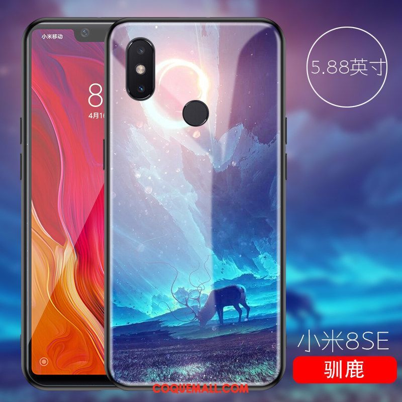 Étui Xiaomi Mi 8 Se Foncé Protection Amoureux, Coque Xiaomi Mi 8 Se Blanc Tout Compris Beige