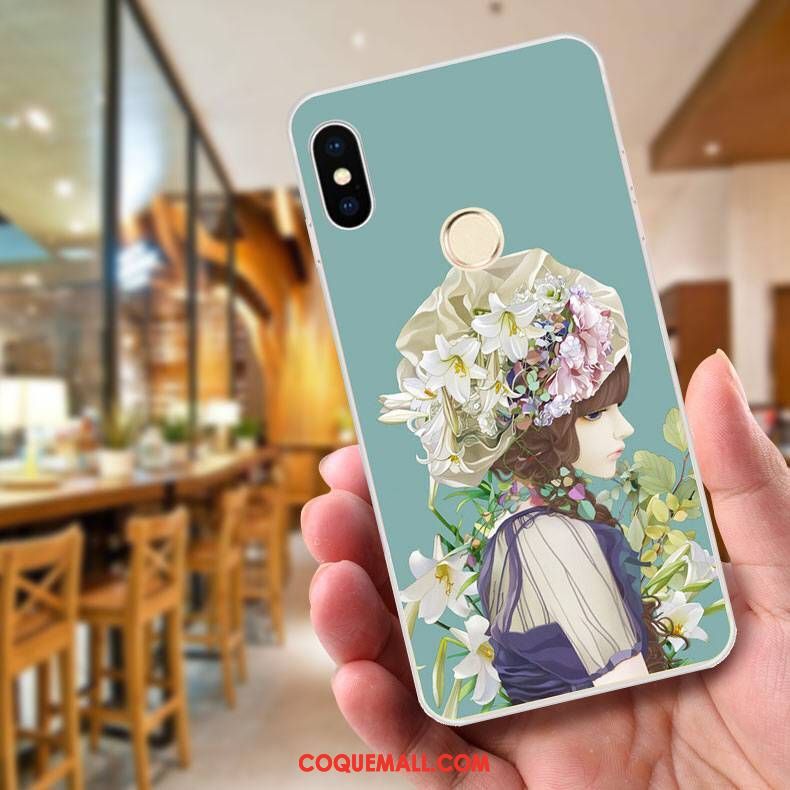 Étui Xiaomi Mi 8 Se Gaufrage Protection Fluide Doux, Coque Xiaomi Mi 8 Se Bleu Dessin Animé Beige