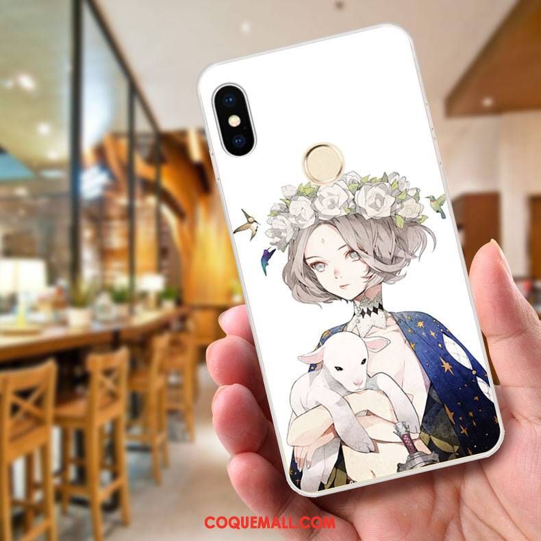 Étui Xiaomi Mi 8 Se Gaufrage Protection Fluide Doux, Coque Xiaomi Mi 8 Se Bleu Dessin Animé Beige