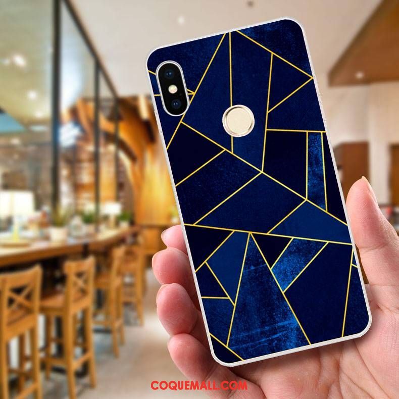 Étui Xiaomi Mi 8 Se Gaufrage Protection Fluide Doux, Coque Xiaomi Mi 8 Se Bleu Dessin Animé Beige