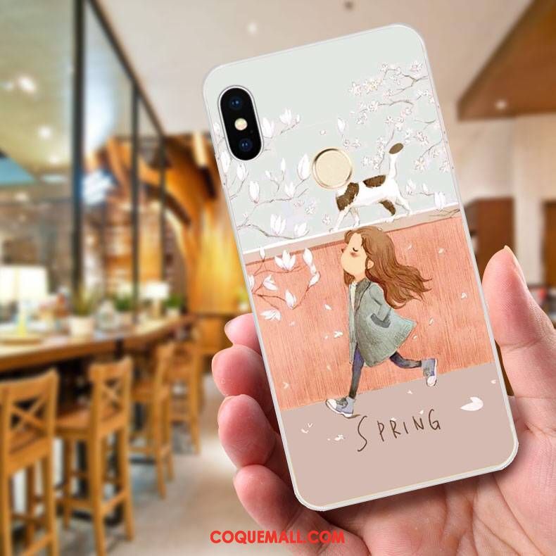 Étui Xiaomi Mi 8 Se Gaufrage Protection Fluide Doux, Coque Xiaomi Mi 8 Se Bleu Dessin Animé Beige