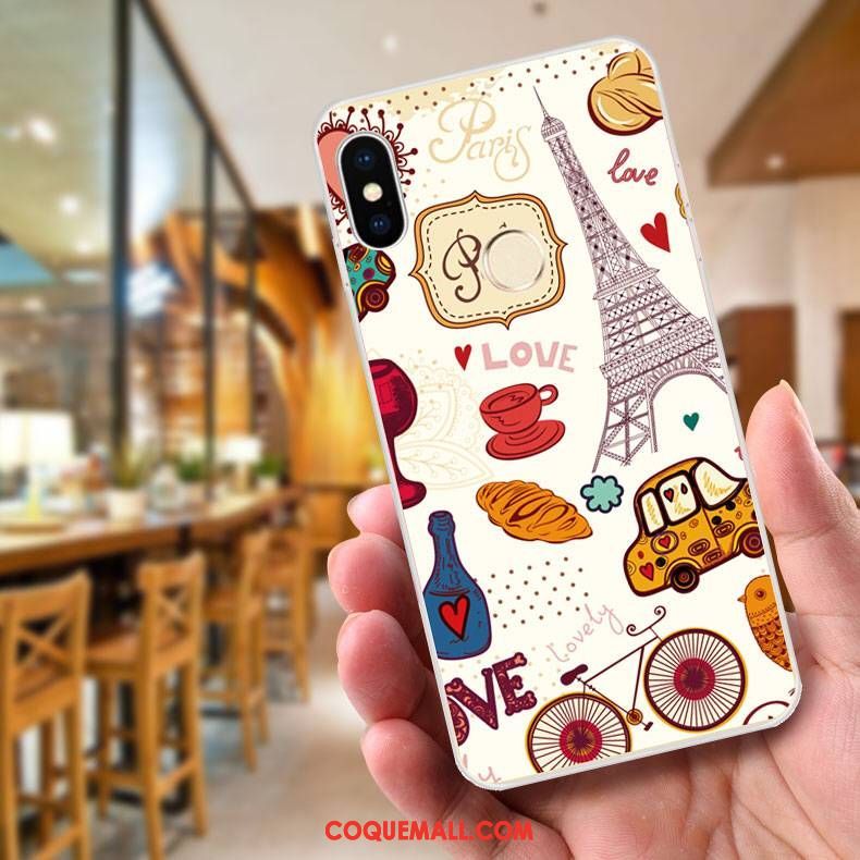 Étui Xiaomi Mi 8 Se Gaufrage Protection Fluide Doux, Coque Xiaomi Mi 8 Se Bleu Dessin Animé Beige