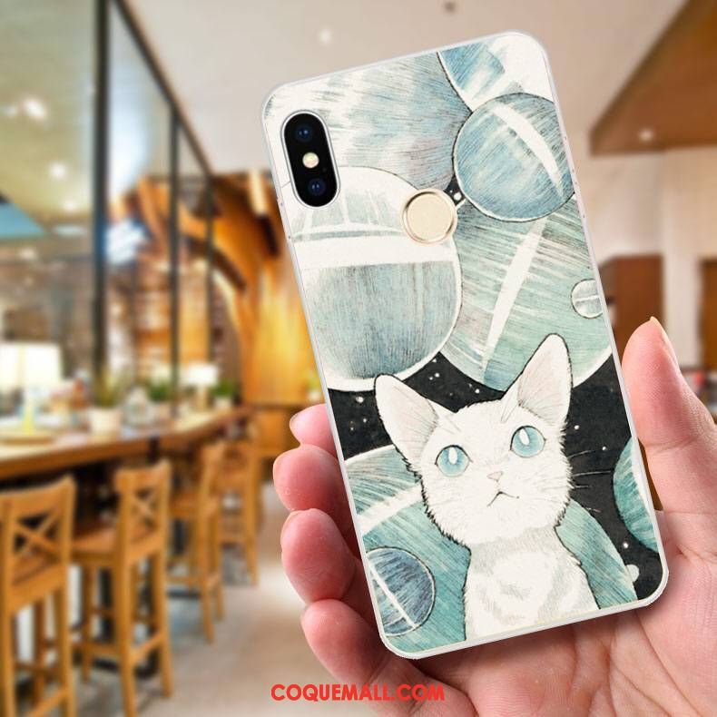 Étui Xiaomi Mi 8 Se Gaufrage Protection Fluide Doux, Coque Xiaomi Mi 8 Se Bleu Dessin Animé Beige