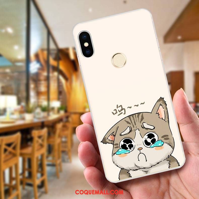 Étui Xiaomi Mi 8 Se Gaufrage Protection Fluide Doux, Coque Xiaomi Mi 8 Se Bleu Dessin Animé Beige