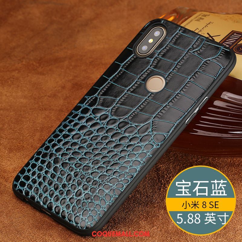 Étui Xiaomi Mi 8 Se Luxe Marque De Tendance Petit, Coque Xiaomi Mi 8 Se Cuir Personnalité Beige