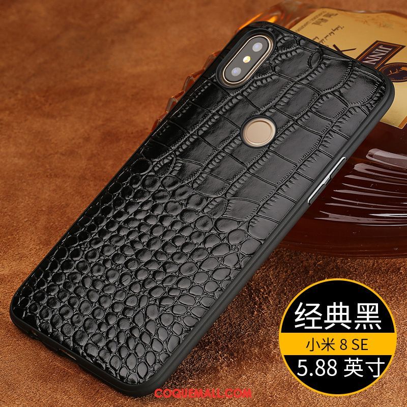 Étui Xiaomi Mi 8 Se Luxe Marque De Tendance Petit, Coque Xiaomi Mi 8 Se Cuir Personnalité Beige