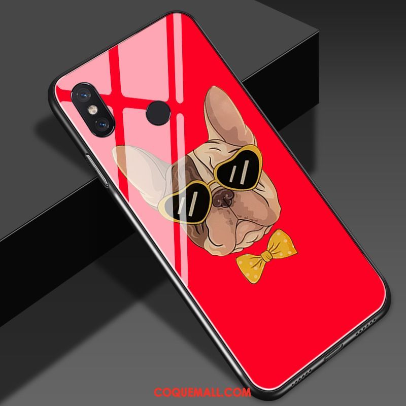 Étui Xiaomi Mi 8 Se Miroir Bovins Noir, Coque Xiaomi Mi 8 Se Dessin Animé Verre Beige