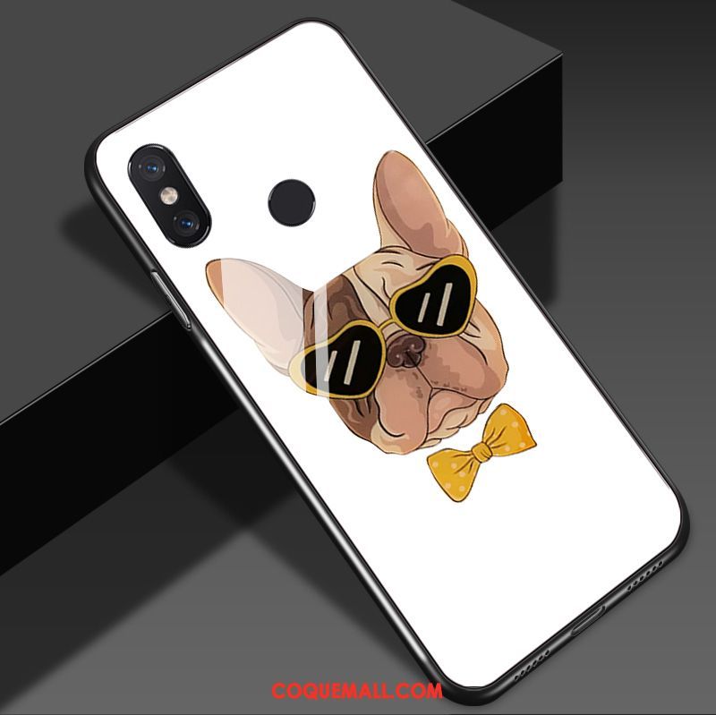 Étui Xiaomi Mi 8 Se Miroir Bovins Noir, Coque Xiaomi Mi 8 Se Dessin Animé Verre Beige