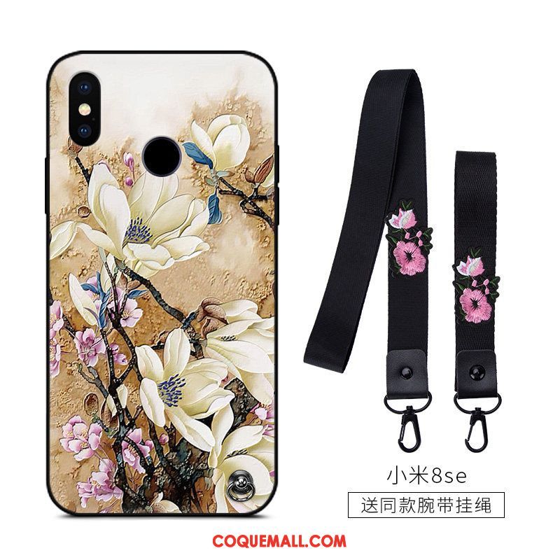 Étui Xiaomi Mi 8 Se Petit Tendance Fluide Doux, Coque Xiaomi Mi 8 Se Protection Amoureux Beige