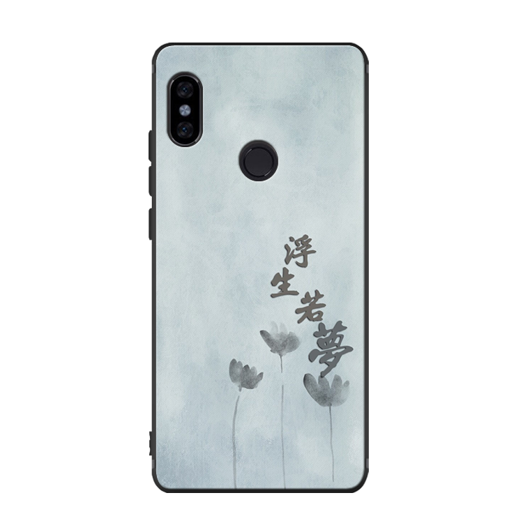 Étui Xiaomi Mi 8 Se Protection Encre Silicone, Coque Xiaomi Mi 8 Se Incassable Noir Beige