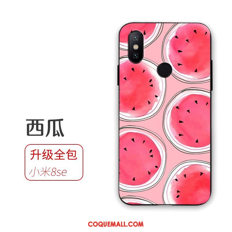 Étui Xiaomi Mi 8 Se Silicone Vert Incassable, Coque Xiaomi Mi 8 Se Fruit Modèle Fleurie Beige