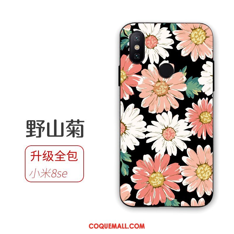 Étui Xiaomi Mi 8 Se Silicone Vert Incassable, Coque Xiaomi Mi 8 Se Fruit Modèle Fleurie Beige