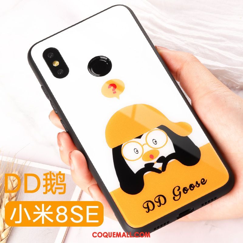 Étui Xiaomi Mi 8 Se Tout Compris Verre Trempé Dessin Animé, Coque Xiaomi Mi 8 Se Nouveau Charmant Beige