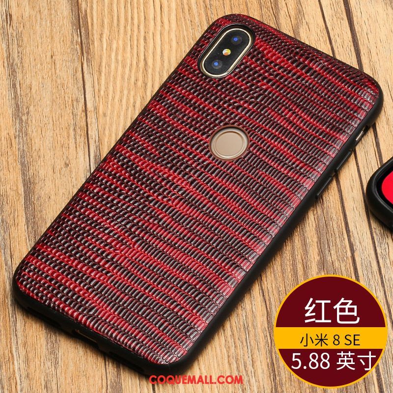 Étui Xiaomi Mi 8 Se Étui En Cuir Bleu Marin Protection, Coque Xiaomi Mi 8 Se Tout Compris Grand Beige