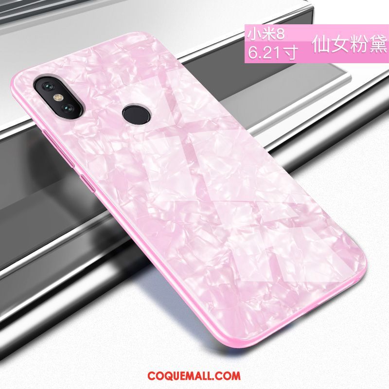 Étui Xiaomi Mi 8 Silicone Créatif Incassable, Coque Xiaomi Mi 8 Marque De Tendance Jeunesse Beige