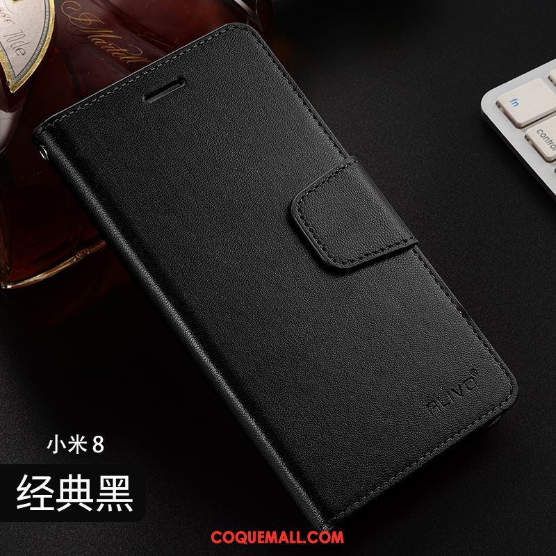 Étui Xiaomi Mi 8 Silicone Étui En Cuir Petit, Coque Xiaomi Mi 8 Téléphone Portable Clamshell Beige