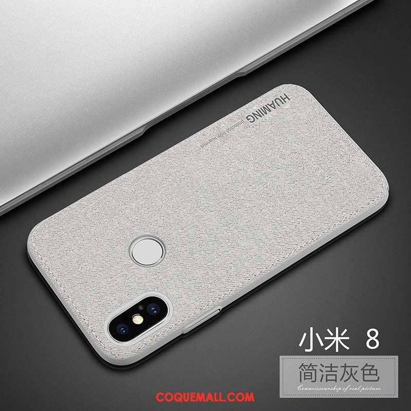 Étui Xiaomi Mi 8 Simple Luxe Silicone, Coque Xiaomi Mi 8 Nouveau Fluide Doux Beige