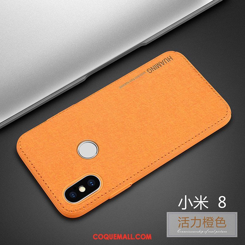 Étui Xiaomi Mi 8 Simple Luxe Silicone, Coque Xiaomi Mi 8 Nouveau Fluide Doux Beige