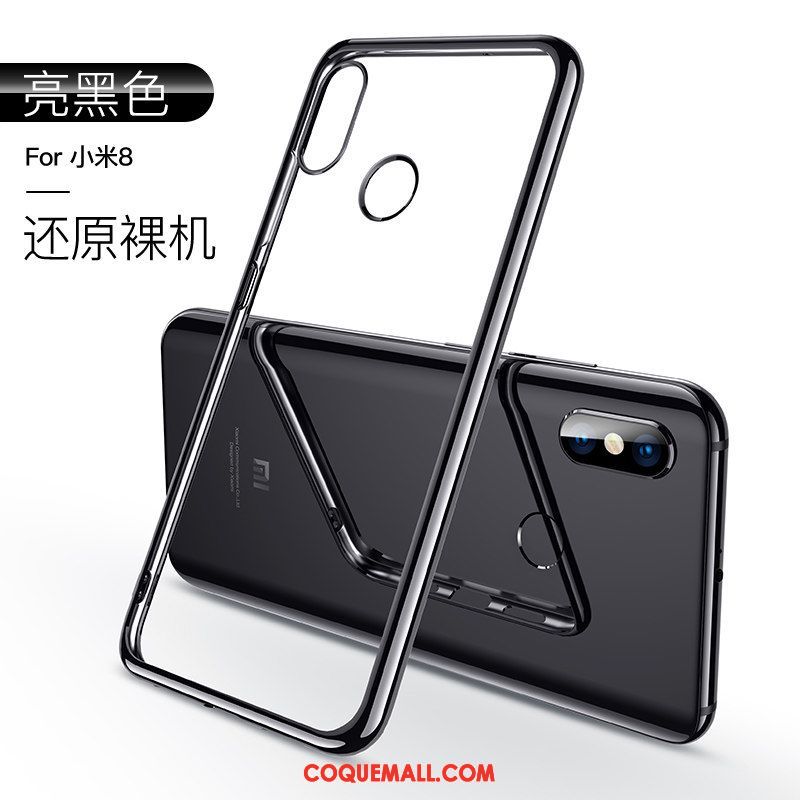 Étui Xiaomi Mi 8 Tendance Incassable Créatif, Coque Xiaomi Mi 8 Délavé En Daim Net Rouge Beige