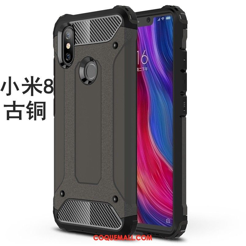 Étui Xiaomi Mi 8 Tout Compris Couvercle Arrière Protection, Coque Xiaomi Mi 8 Fluide Doux Petit Beige