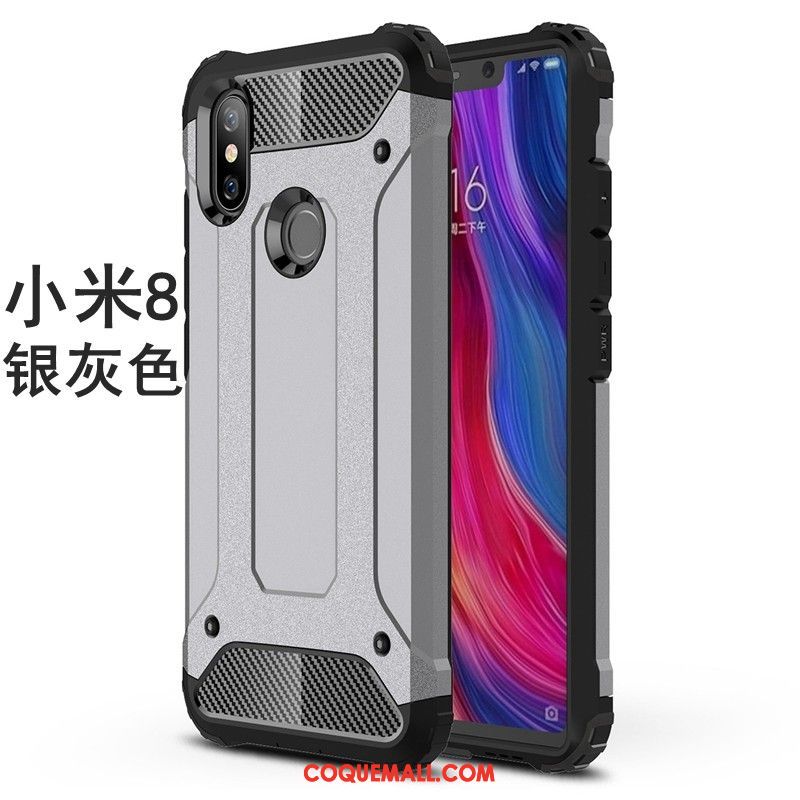 Étui Xiaomi Mi 8 Tout Compris Couvercle Arrière Protection, Coque Xiaomi Mi 8 Fluide Doux Petit Beige